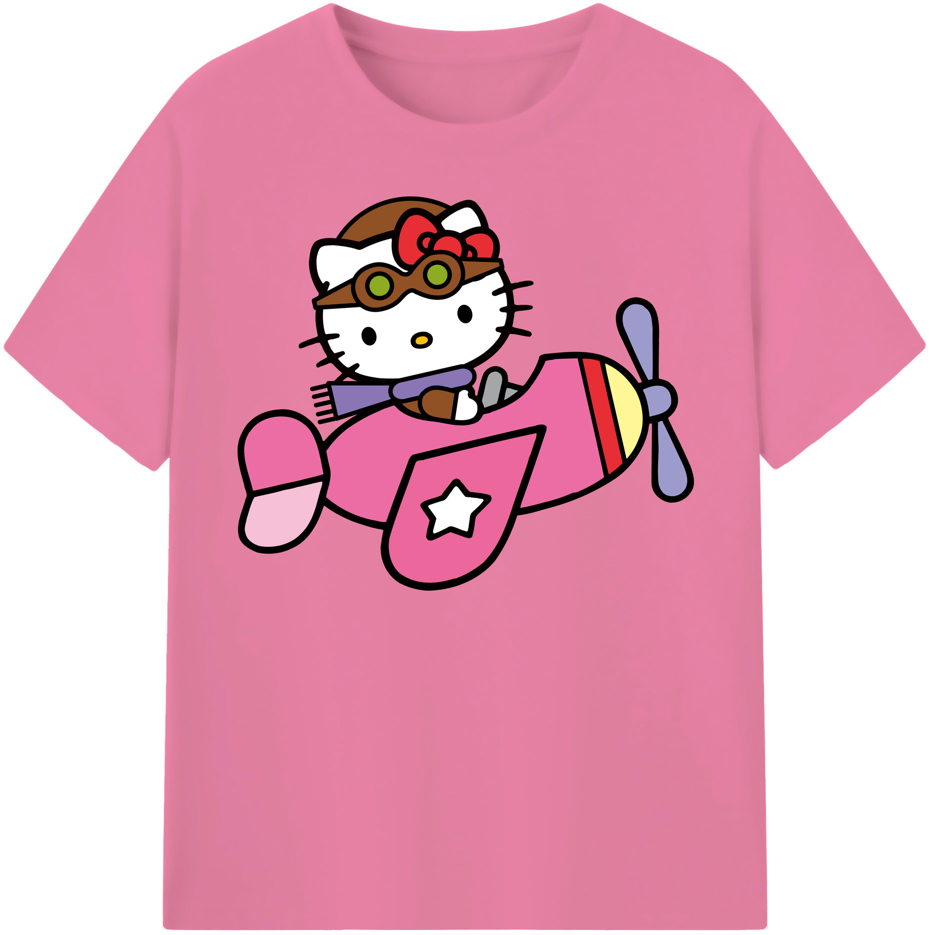 （画像用） Hello Kitty ハローキティ 綿100％半袖Tシャツ（フロントプリント）